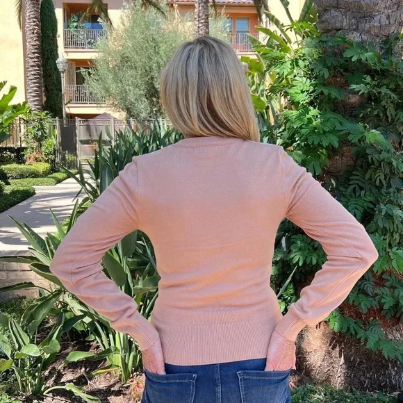 Argyle Pattern Crewneck Sweater Long Sleeve Khaki Brown Multicolor Long Sleeve - Picture 3 of 6